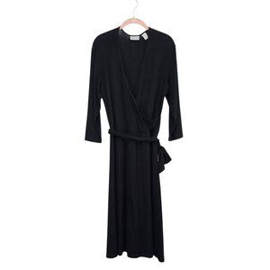 Chico's Traveler Women's Stretch Faux Wrap Midi Dress